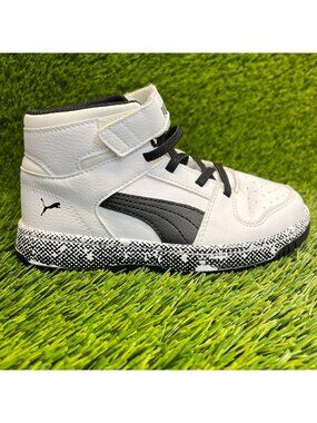 Puma Rebound LayUp Halftone Mid Boys Size 13C White Athletic Shoes Sneakers